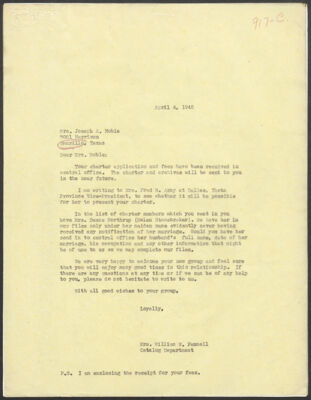 kay pennell to sarah army letter, april 4, 1945 (image)