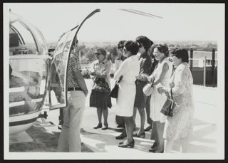 Denver Alumnae with "Flight for Life" Helicopter Photograph, July 1974