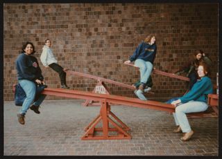 Theta Kappa Chapter Members at Teeter-Totter-A-Thon Photograph, April 1996