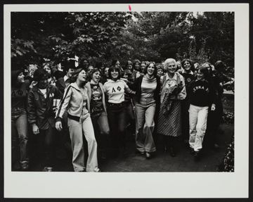 Mary Boyd Singing With Beta Omicron Chapter Members Photograph, c. 1978