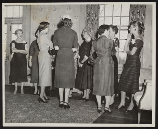 Receiving Line at Gamma Nu Chapter Installation Photograph, April 13, 1957