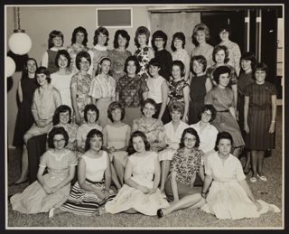 Gamma Tau Chapter with House Mother Photograph, Spring 1963