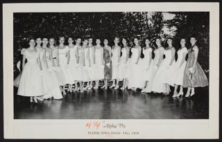 Beta Epsilon New Members at Pledge Open House Photograph, Fall 1956