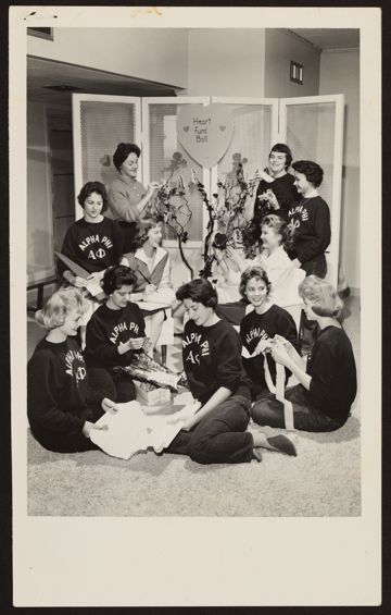 Beta Epsilon Chapter Members Preparing for Heart Fund Ball Photograph