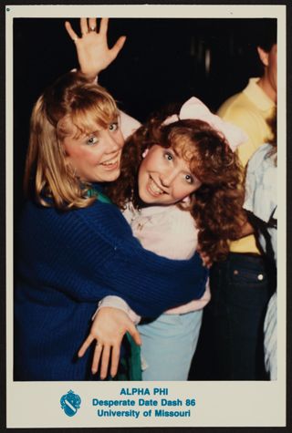 Two Omicron Chapter Members at Desperate Date Dash Photograph, 1986