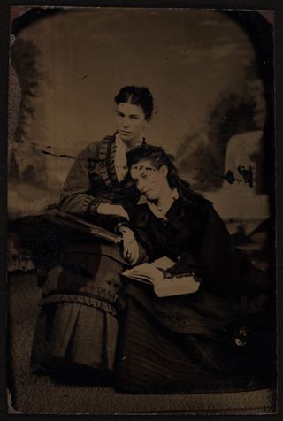 Clara Sittser and Rena Michaels Tintype Photograph