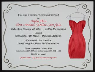 Gamma Pi Chapter First Annual Cardiac Care Gala Invitation, 2004