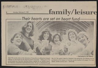 Their Hearts Are Set on Heart Fund Newspaper Clipping, February 9, 1981
