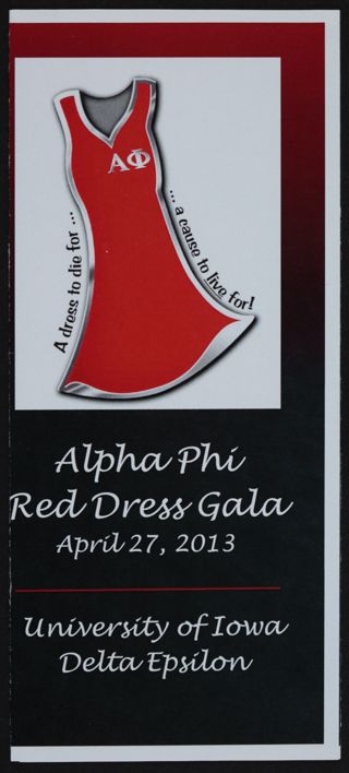 Delta Epsilon Chapter Alpha Phi Red Dress Gala Program, April 27, 2013