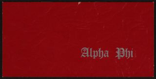 Delta Alpha Chapter of Alpha Phi Installation Banquet Program, February 6, 1960