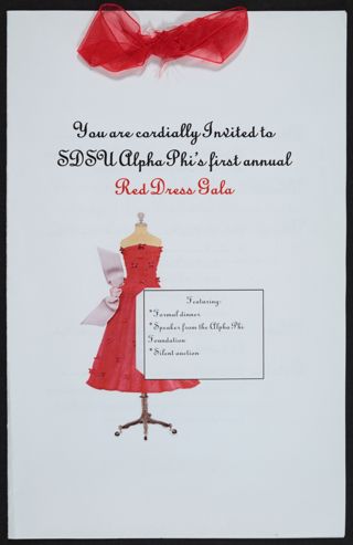 Gamma Alpha Chapter Red Dress Gala Invitation