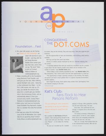 Alpha Phi Young Alumnae Newsletter, Spring 2001