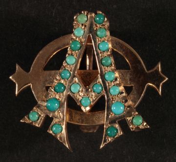 Louise Trissler Cruikshank Badge with Turquoise Stones, c. 1936