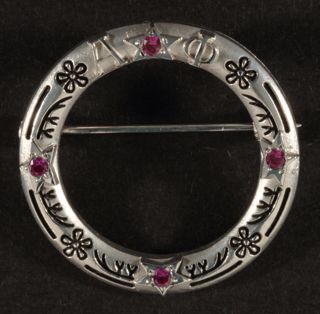 Mary Helen Dryden 50-Year Pin With Pink Jewels, c. 1995