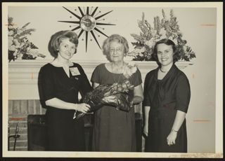 Margaretta Oren Lindsay and Two Others at Delta Zeta Chapter Installation Photograph, March 18, 1961
