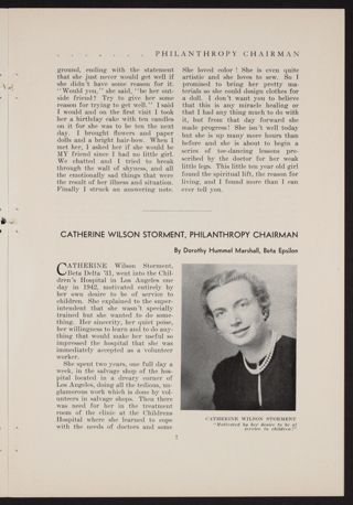 Catherine Wilson Storment, Philanthropy Chairman
