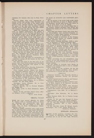 Chapter Letters: Delta - Cornell, January 1947