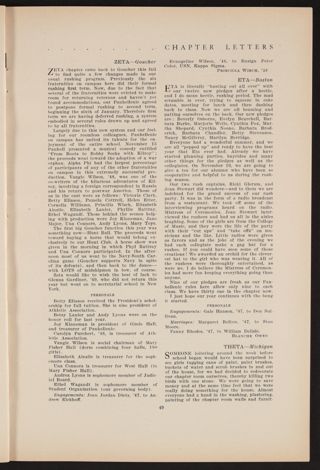 Chapter Letters: Theta - Michigan, January 1947