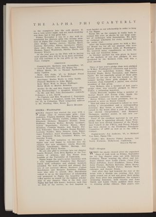 Chapter Letters: Sigma - Washington, January 1947