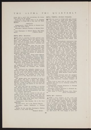 Chapter Letters: Beta Theta - British Columbia, January 1947