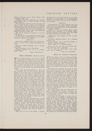 Chapter Letters: Beta Pi - Southern California, January 1947
