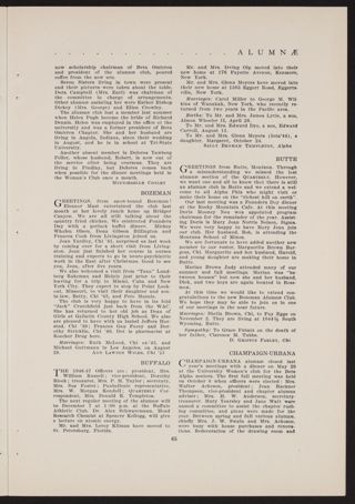 Alumnae Clubs and Chapters: Butte, January 1947