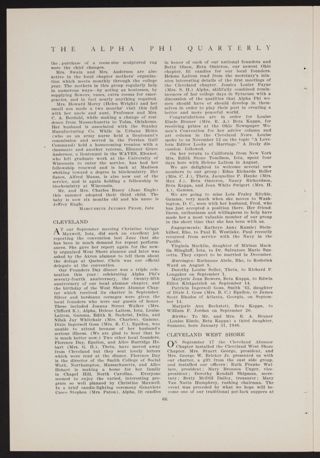 Alumnae Clubs and Chapters: Cleveland, January 1947