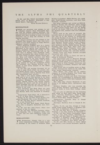 Alumnae Clubs and Chapters: Morgantown, January 1947