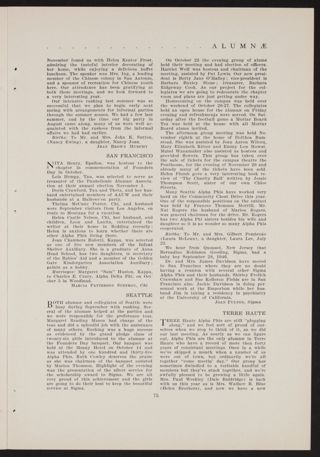 Alumnae Clubs and Chapters: Seattle, January 1947