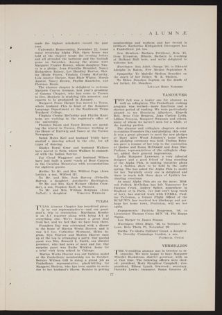Alumnae Clubs and Chapters: Vermillion, January 1947