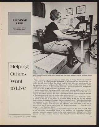 Alumnae Life: Helping Others Want to Live