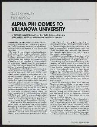 Alpha Phi Comes to Villanova University