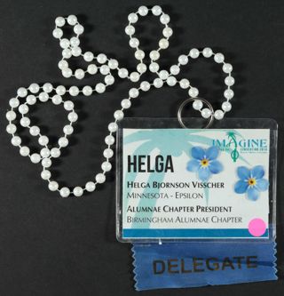 Helga Visscher Convention Delegate Name Tag, June 2014