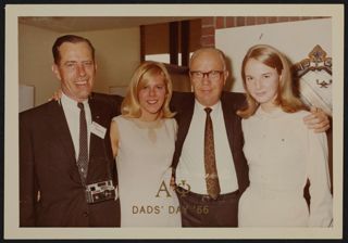 Group of Four at Beta Gamma Chapter Dad's Day Photograph, 1966