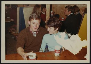 Beta Gamma Chapter Member and Unidentified Man at Pre School Party Photograph