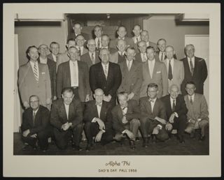 Beta Gamma Dad's Day Guests Group Photograph, Fall 1956