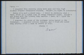 Ann to Nancy Note