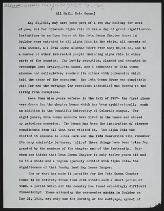 All Hail, Beta Gamma!, c. 1936-1937