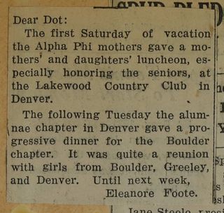 Dear Dot: The First Saturday...Newspaper Clipping, c. 1924-1932