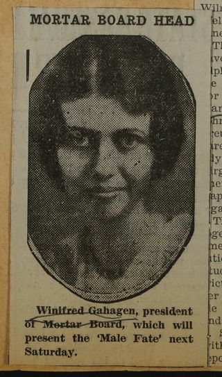 Mortar Board Head Newspaper Clipping, c. 1924-1932