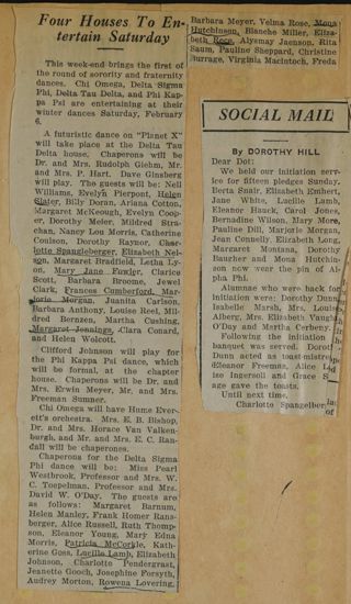 Four Houses to Entertain Sunday Newspaper Clipping, c. 1924-1932