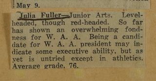 Julia Fuller Newspaper Clipping, c. 1924-1932