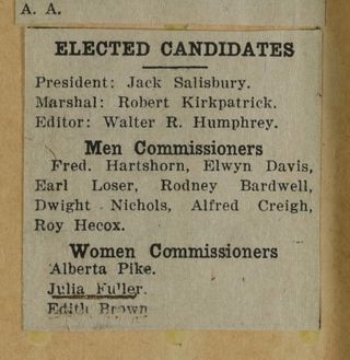 Elected Candidates Newspaper Clipping, c. 1924-1932
