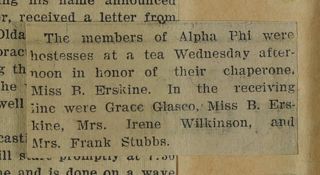 The Members of Alpha Phi...Newspaper Clipping, c. 1924-1932