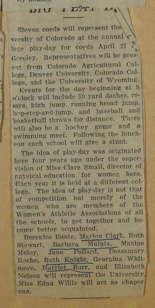 Eleven Coeds Will Represent...Newspaper Clipping, c. 1924-1932