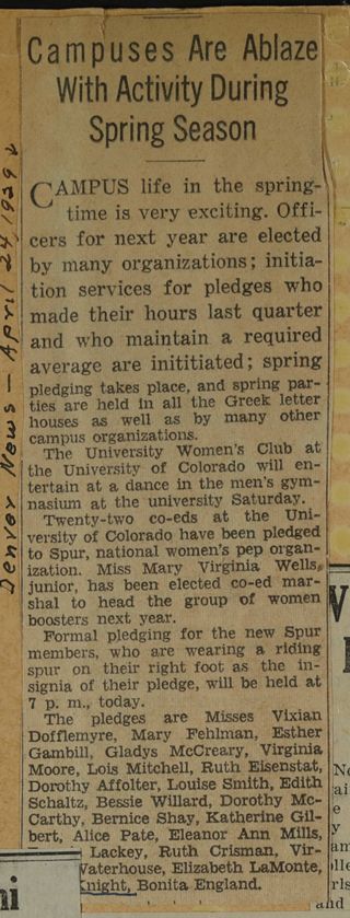 Campuses Are Ablaze With Activity During Spring Season Newspaper Clipping, c. 1924-1932
