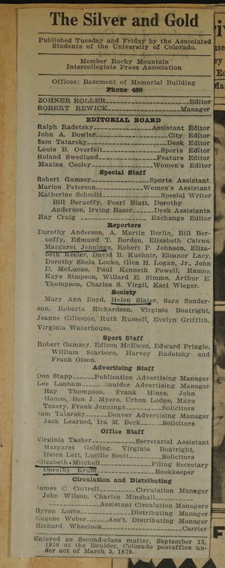 The Silver and Gold Newspaper Clipping 1, c. 1924-1932