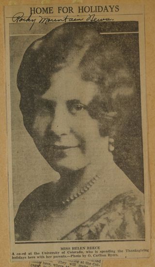 Home for Holidays Newspaper Clipping, c. 1924-1932