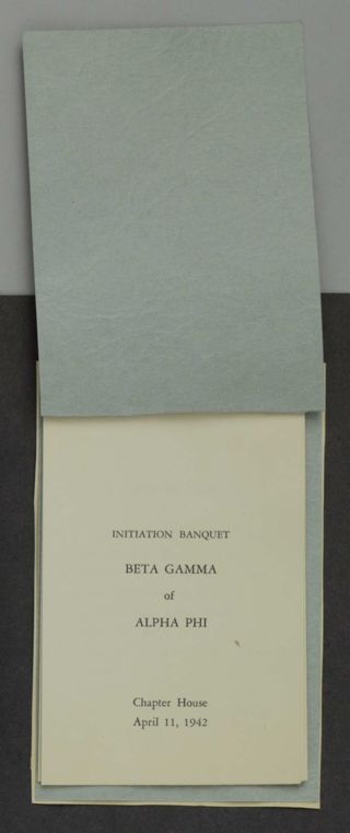 Beta Gamma of Alpha Phi Initiation Banquet Program, April 11, 1942
