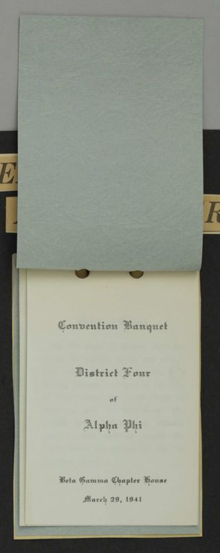 District Four of Alpha Phi Convention Banquet Program, March 29, 1941
